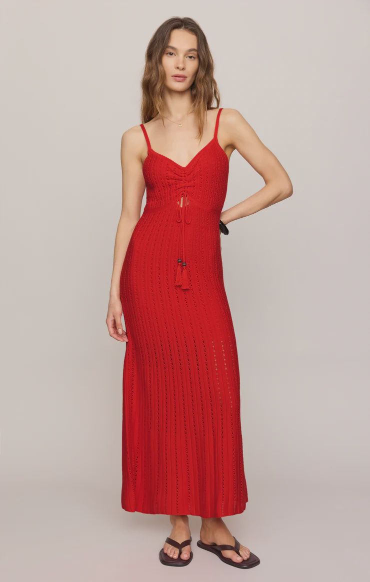 Z Supply/Sunda Crochet Midi Dress/Lychee