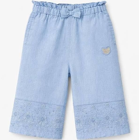 Souris Mini/Baby Girl blue bow Pants