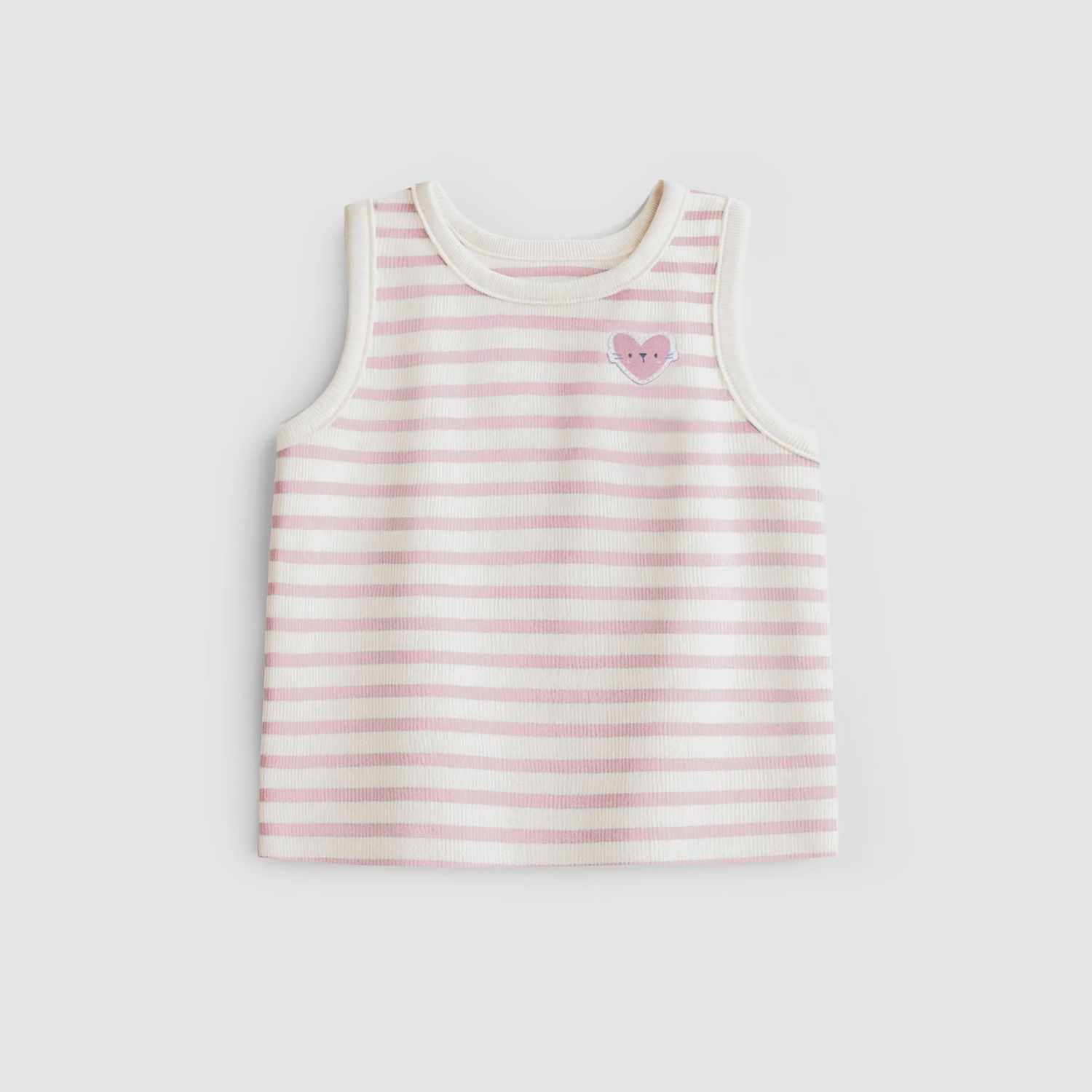 Souris mini/Baby Girl Stripe Tank/Pink and White