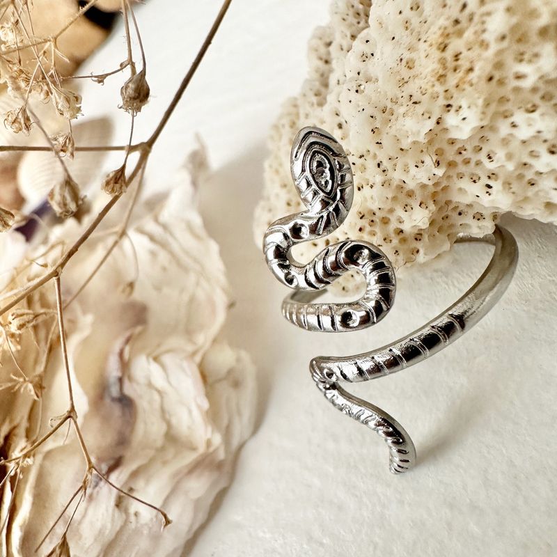 "Awanyu" Serpent Ring in Silver