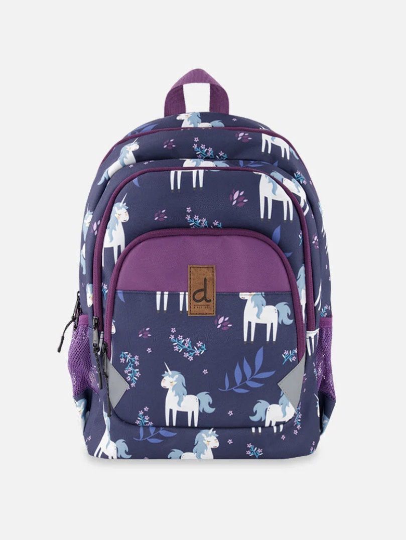 Deux Par Deux-Kids Backpack/Navy Unicorn