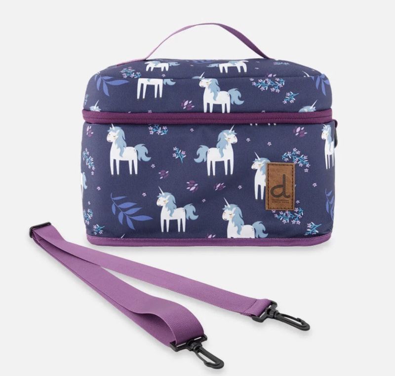 Deux Par Deux-Lunch Box/Navy Unicorn