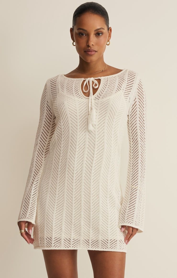 Falling Waters Crochet Dress in Cloud