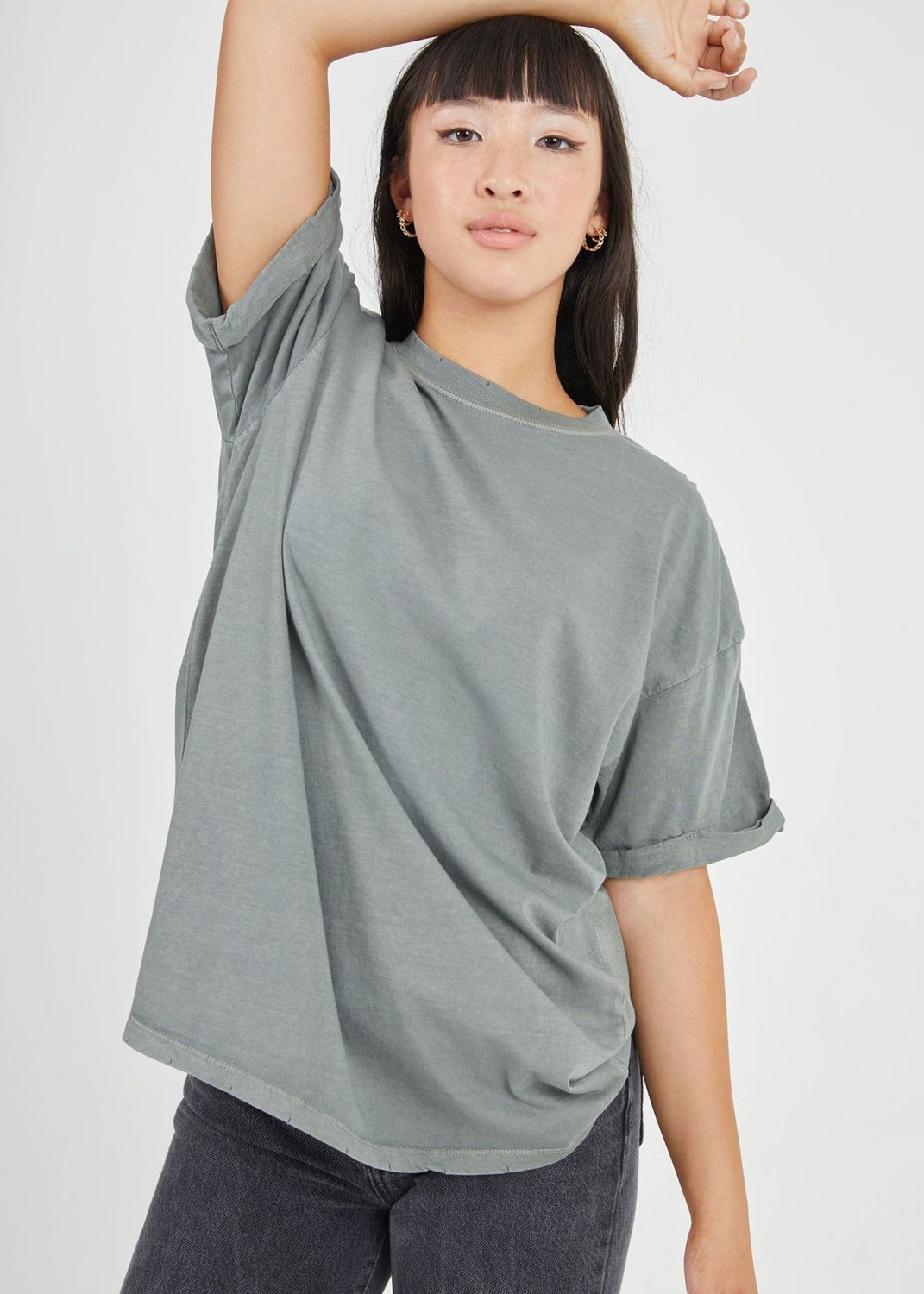 Girl Dangerous Army Green Boyfriend Tee