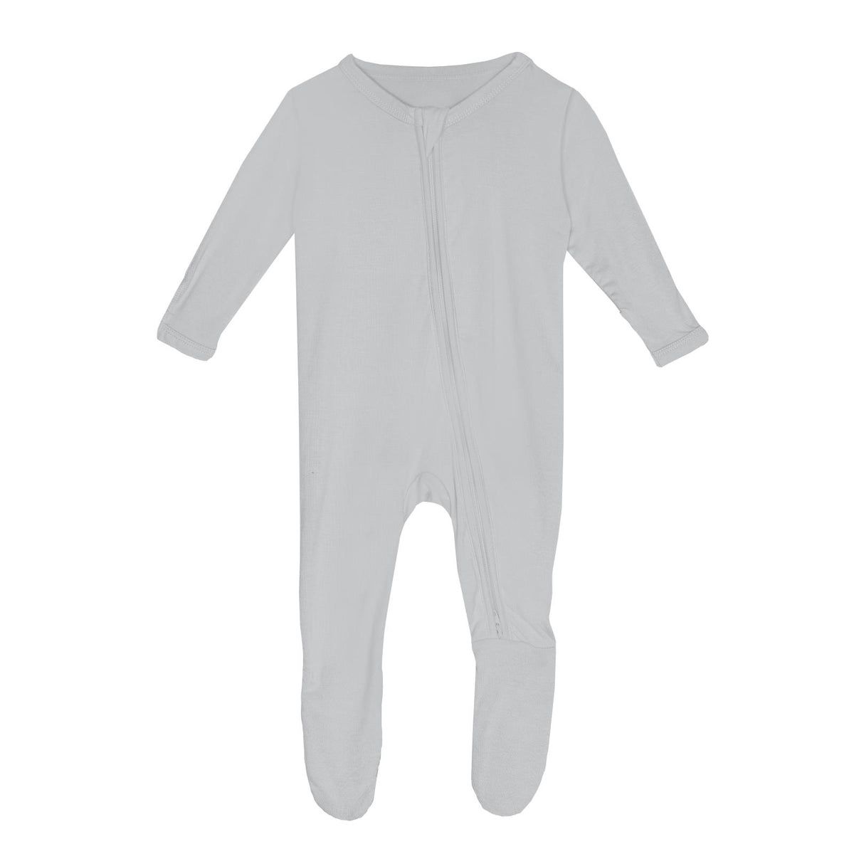 Kickee Pants Footie w 2-Way Zip in Dove