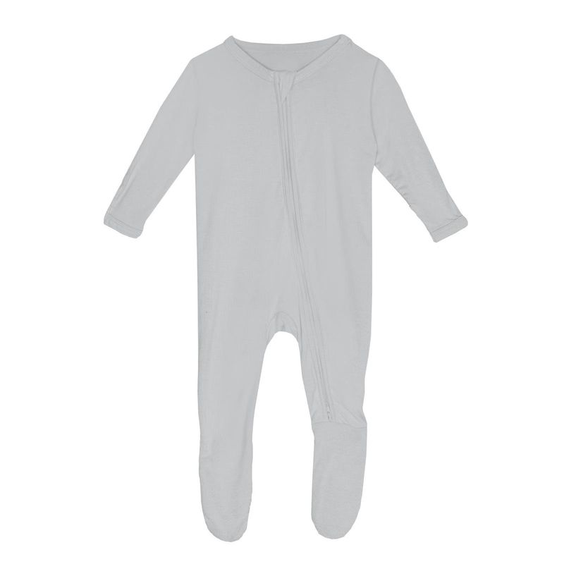 Kickee Pants Footie w 2-Way Zip in Dove