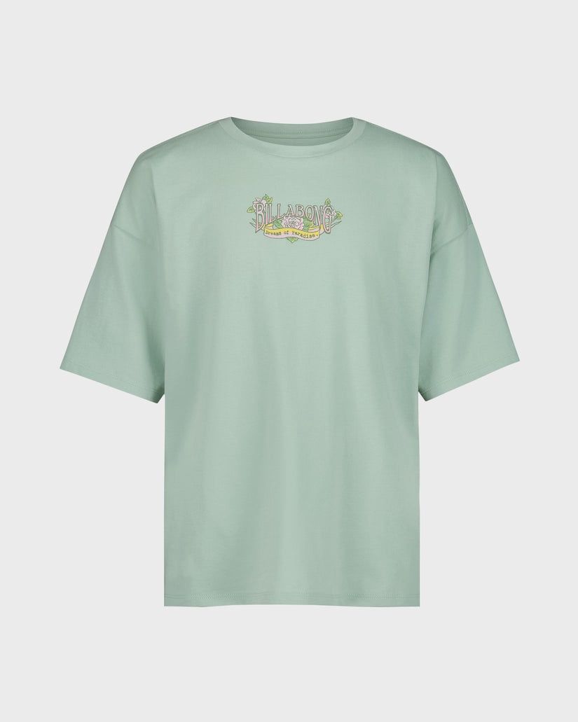 Billabong Girls Dreamy Oversized T-Shirt / Silt Green