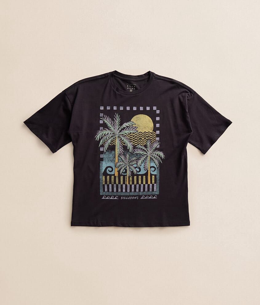 Billabong Girls Heatwave Oversized T-Shirt / Black Sand