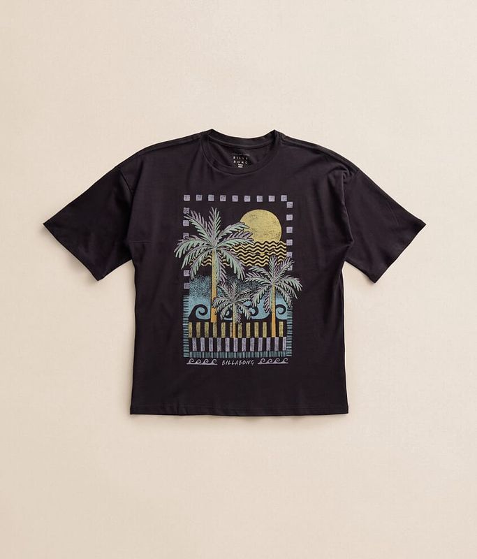 Billabong Girls Heatwave Oversized T-Shirt / Black Sand