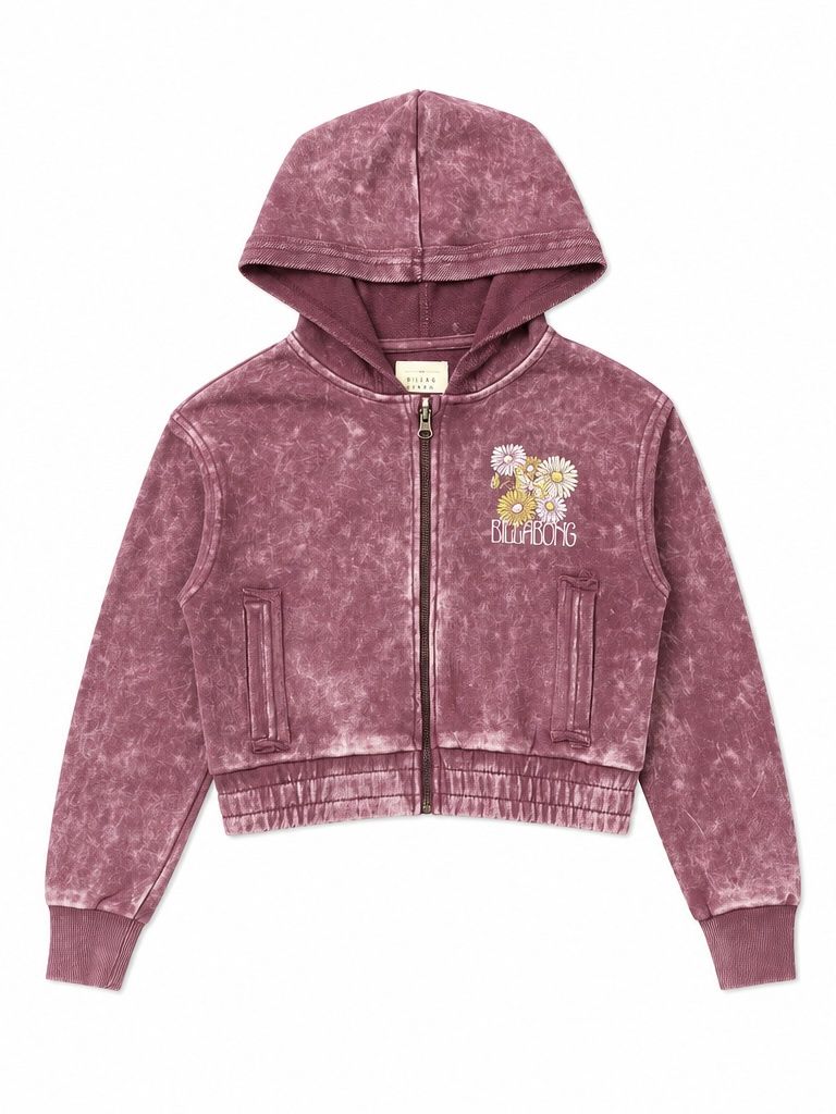 Billabong / Girls Wildflower Zip Sweatshirt / Crushed Violets