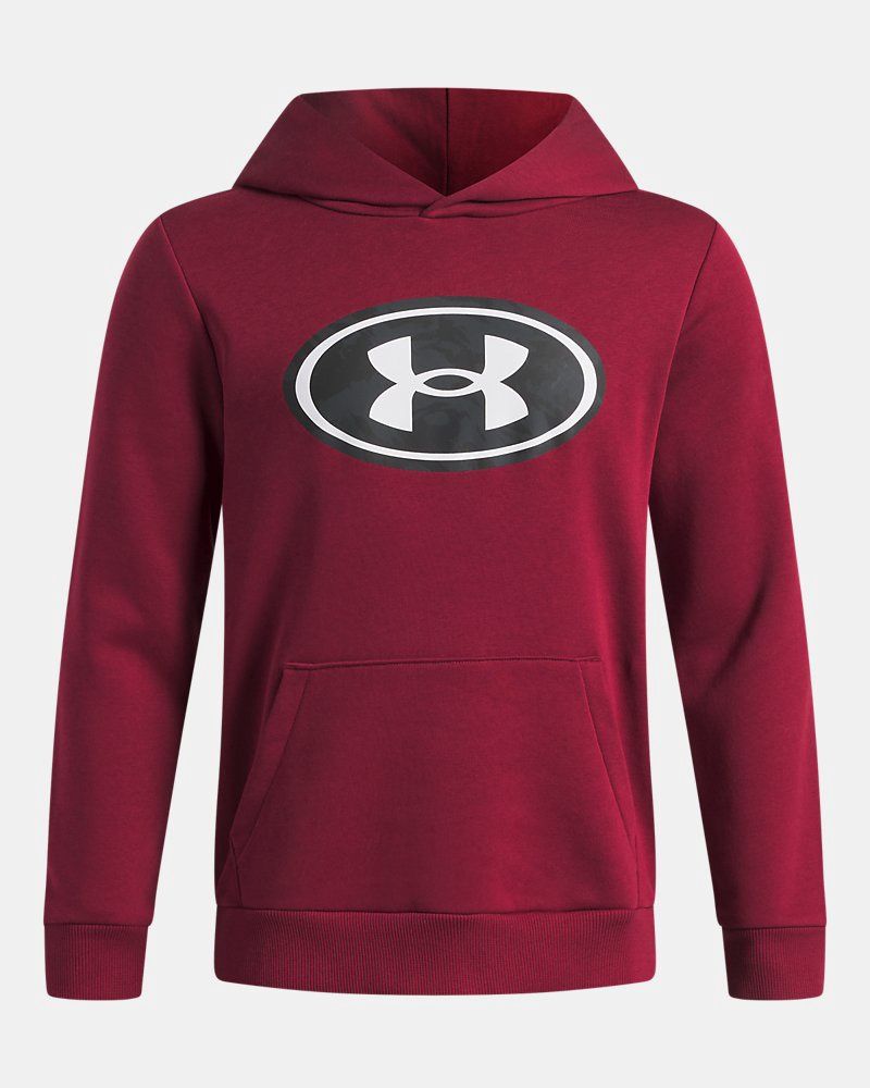 UA Boys Rival Fleece Key Print Fill Hoodie / Cardinal Red