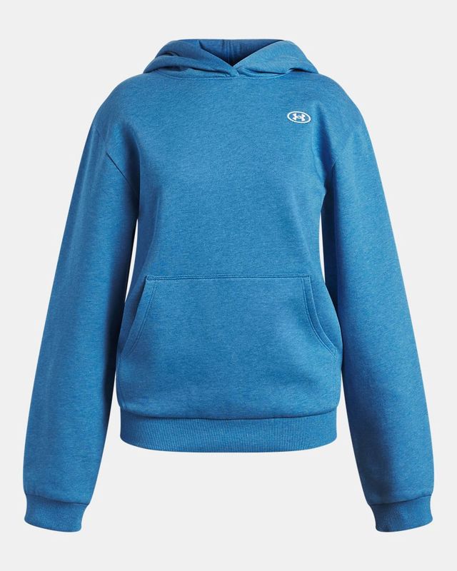 UA Girls Rival Fleece Hoodie / Aegean Blue Light Heather