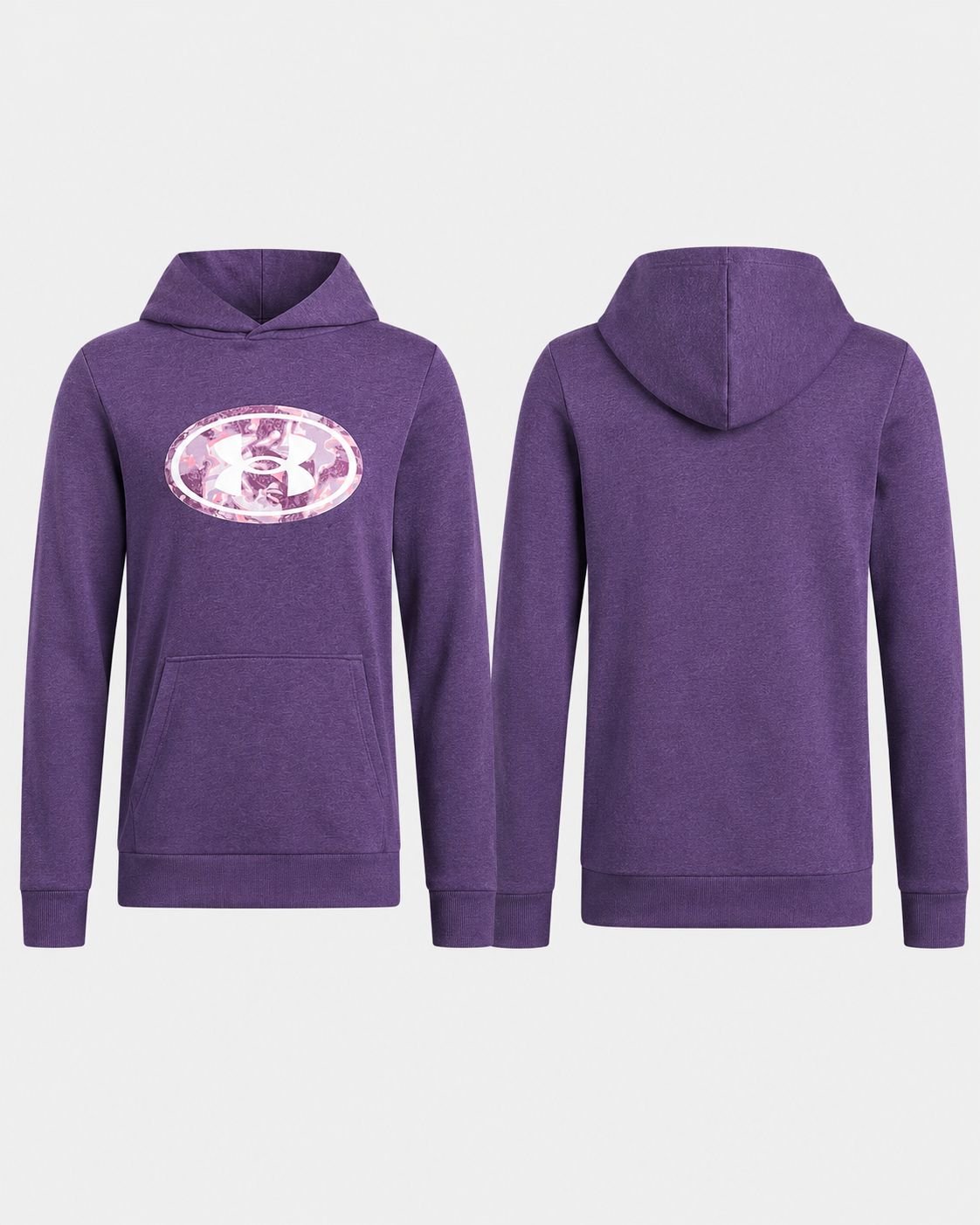 UA Girls Rival Fleece Key Print Fill Hoodie / Purple