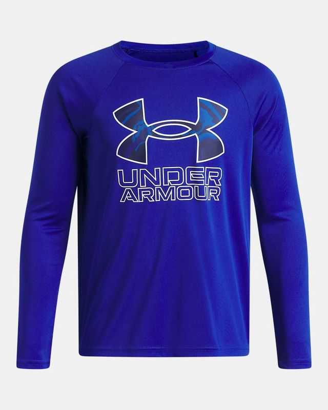 UA Boys Tech™ Hybrid Print Long Sleeve / Royal Blue