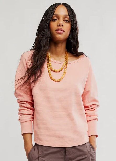Free People / Jess Long Sleeve / Coral Kiss