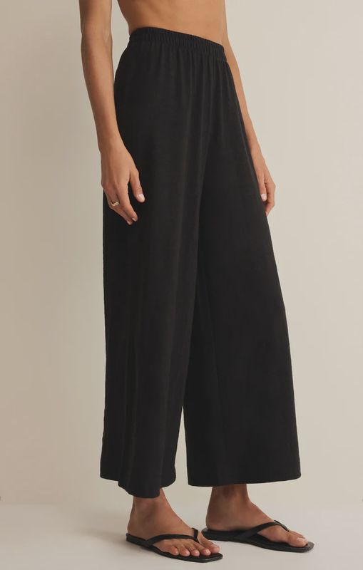 Z supply/Scout jersey crop flare pant/ True black
