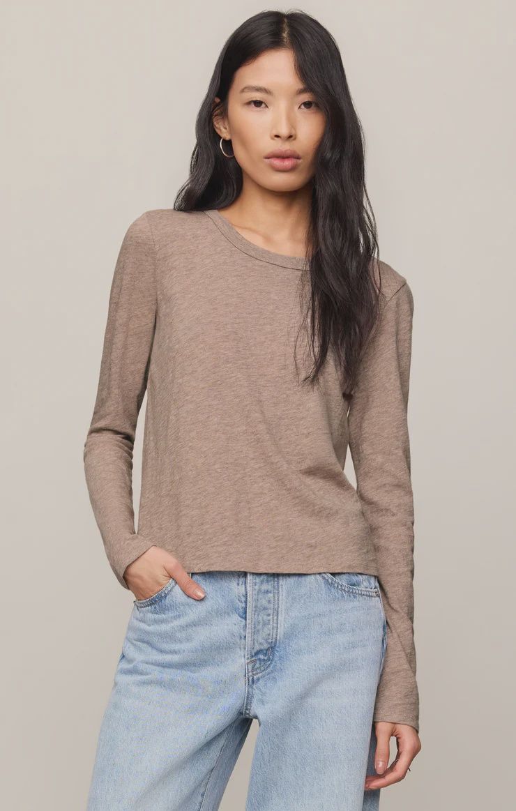 Z Supply/ Junie L/S tee/ heather ash