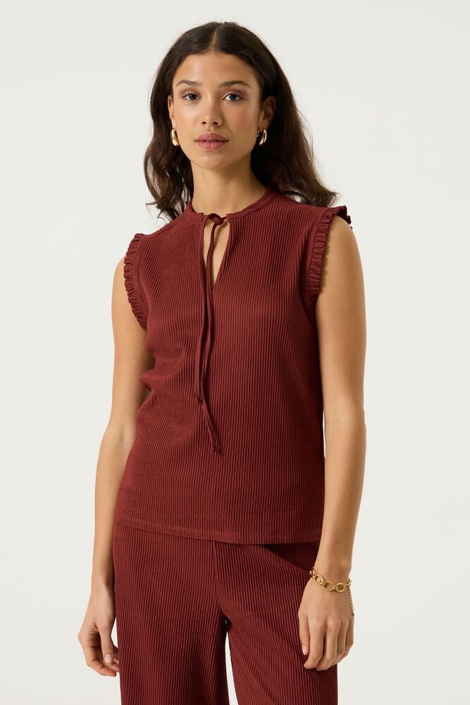 Garcia / Ribbed Sleeveless Top / Chili Blush