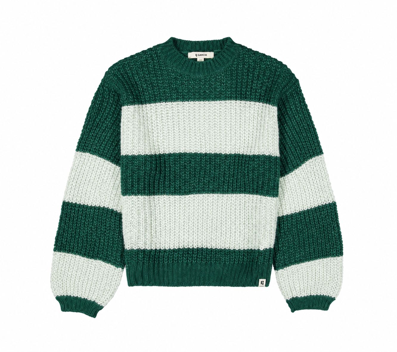 Garcia / Girls Knit Striped Sweater / Forest Leaf