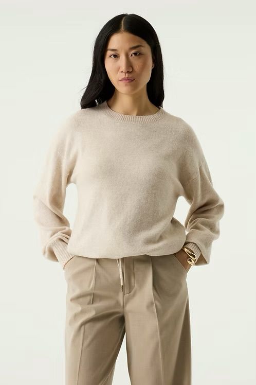 Garcia / Ladies Pullover Sweater with Bottom Tie / Sand Melee