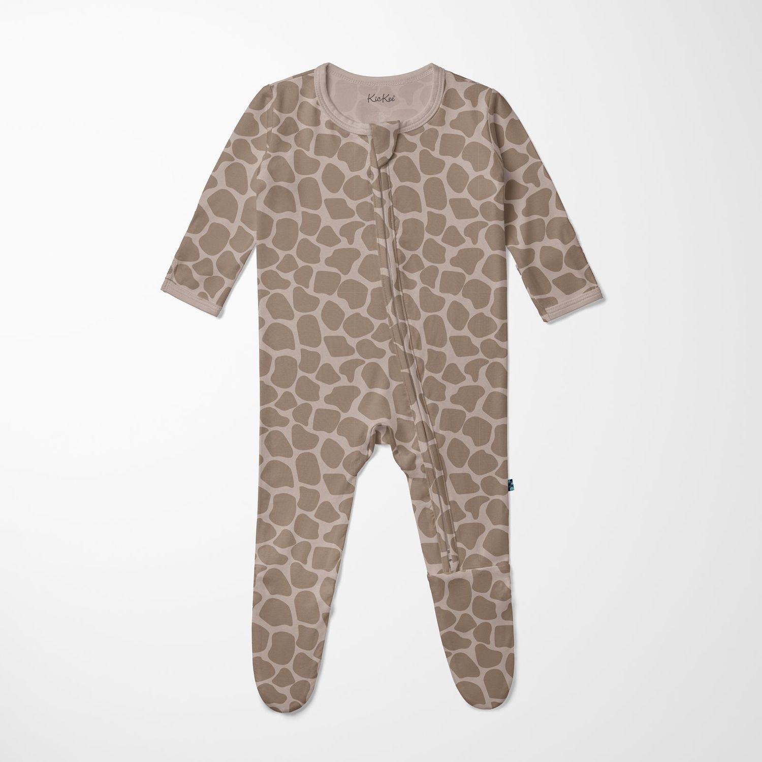 KicKee Pants / Print Footie with 2 Way Zipper / Mushroom Giraffe