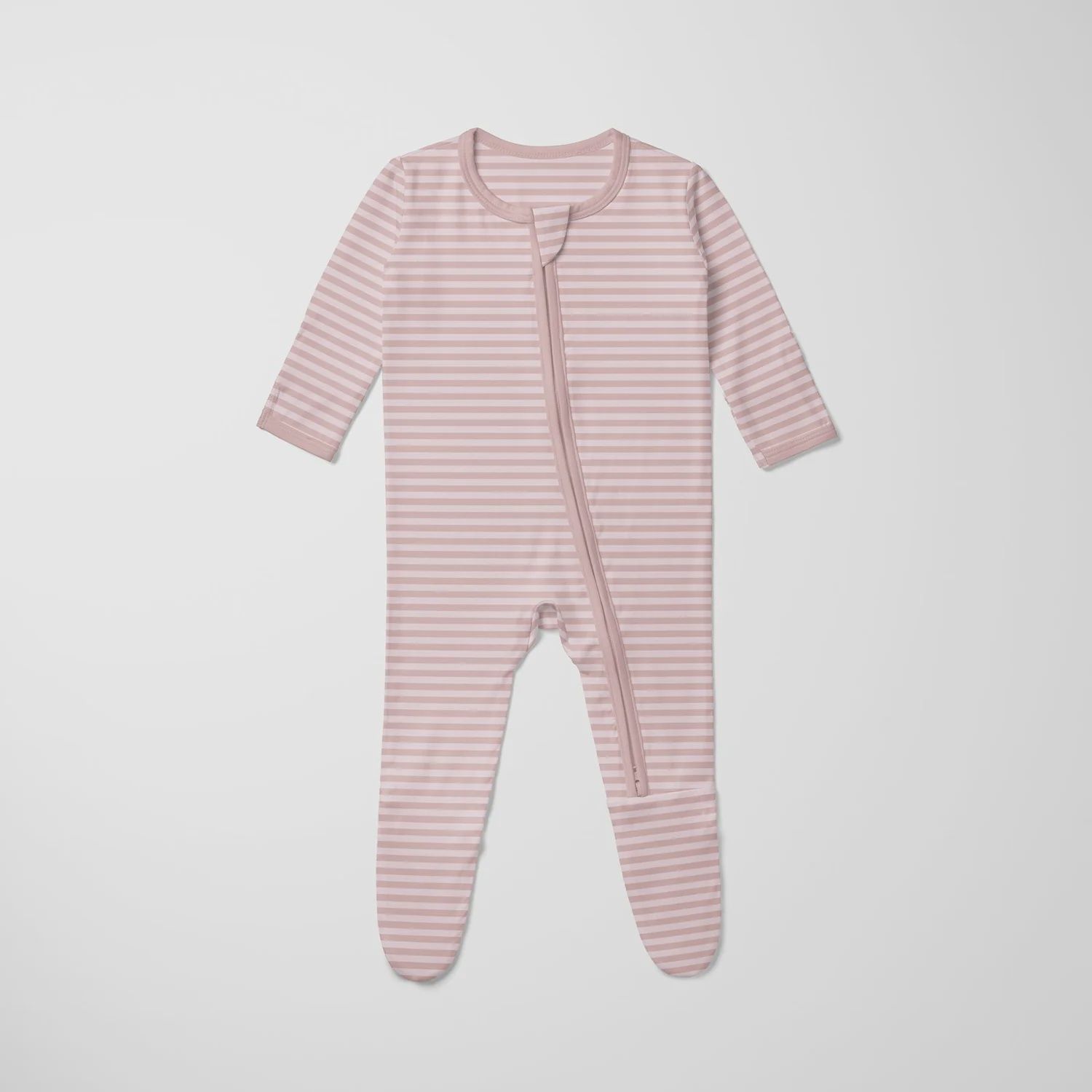 KicKee Pants / Print Footie with 2 Way Zipper / Blossom Breeze Stripe