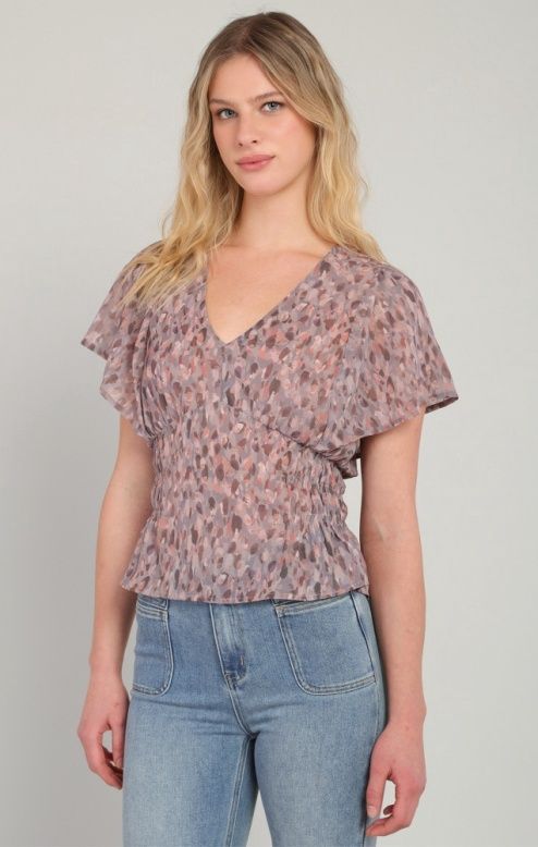 Dex / Smoking Waist Top / Brushstroke Dot