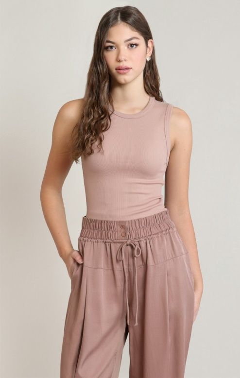 Dex / Ribbed Tank / Dusty Rose