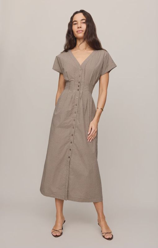 Z Supply/Sanna Gingham Midi Dress/Dark Chocolate