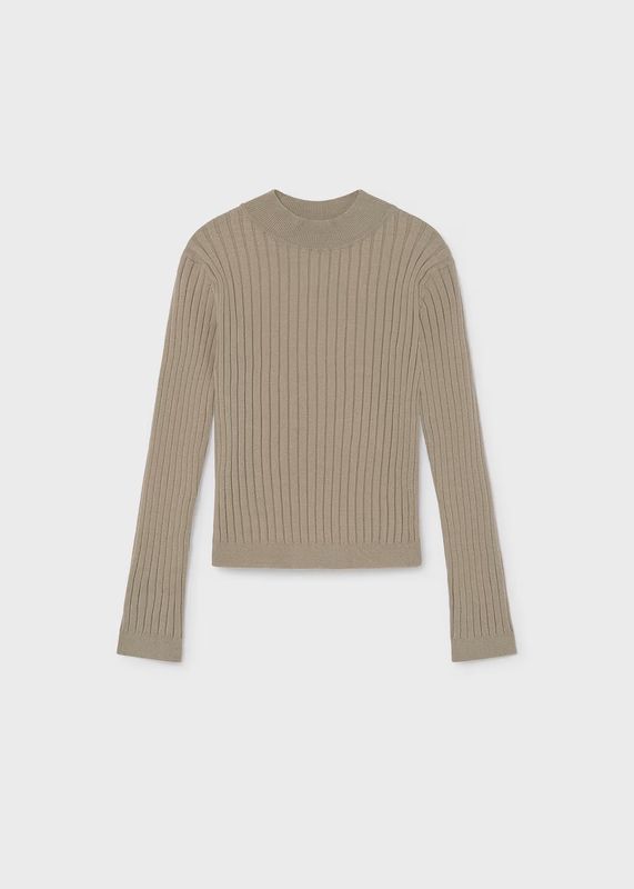 Mayoral / 7056 / Girls Knit Mockneck / Root Beige
