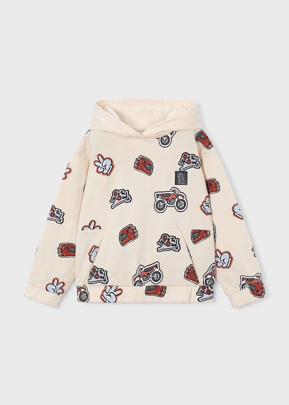 Mayoral / 4458 / Boys Printed Hoodie / Tofu Bikers