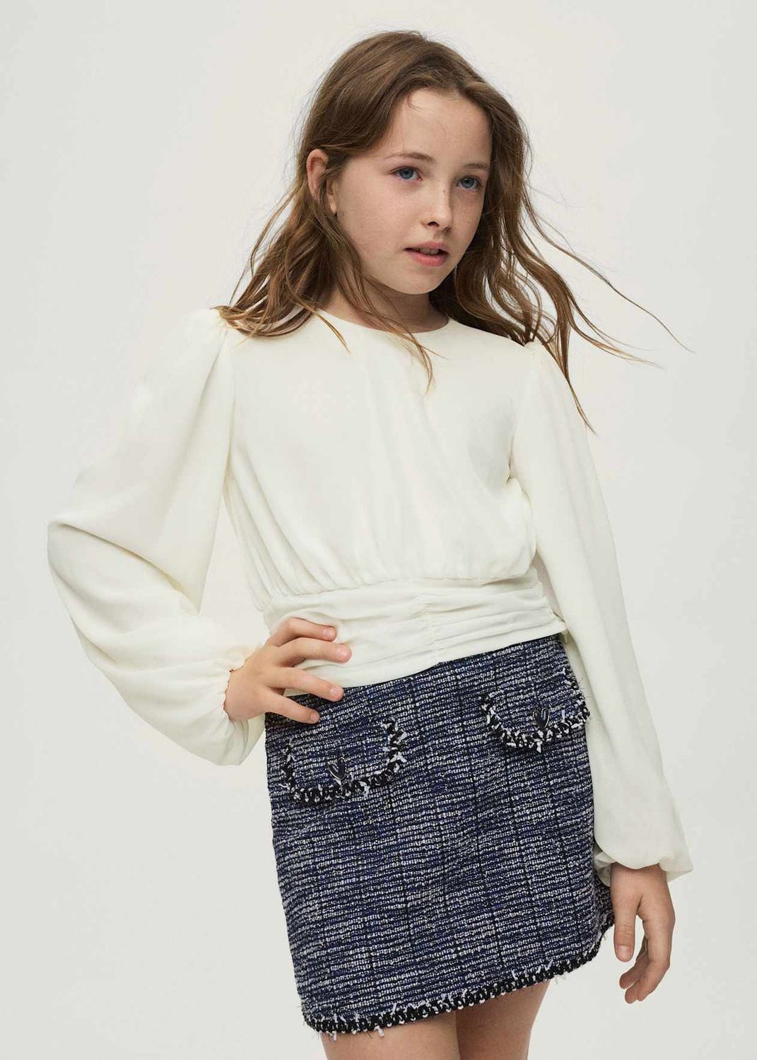 Mayoral / 7102 / Girls Chiffon Blouse / White