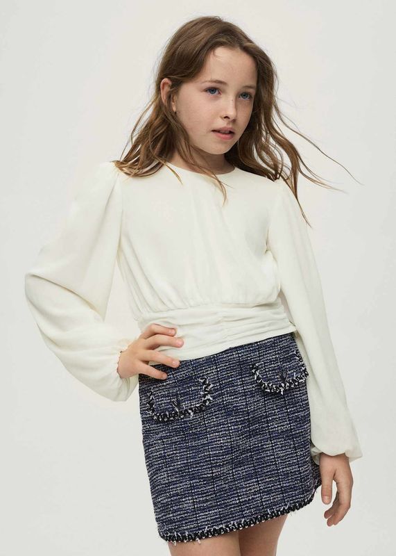 Mayoral / 7102 / Girls Chiffon Blouse / White