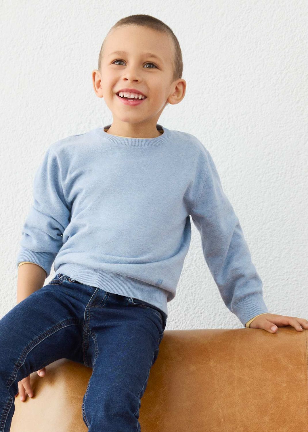 Mayoral / 323 / Boys Basic Cotton Knit Sweater / Blue Heather