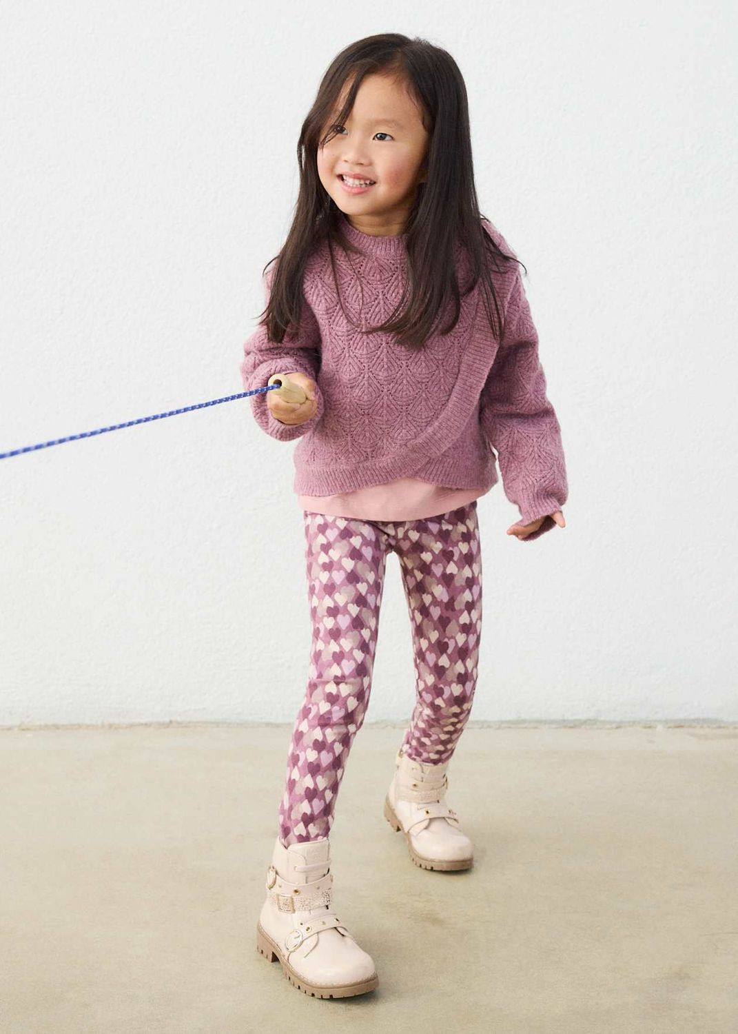 Mayoral / 4701 / Printed Legging / Violet Hearts