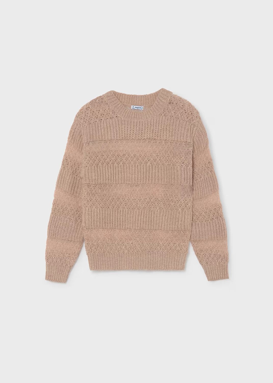 Mayoral / 7335 / Girls Openwork Knit Sweater / Blush
