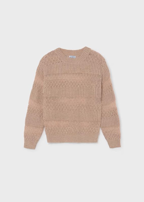 Mayoral / 7335 / Girls Openwork Knit Sweater / Blush