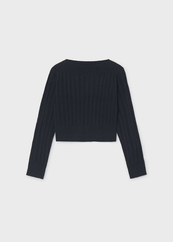Mayoral / 7066 / Girls Ribbed Knit Top / Navy