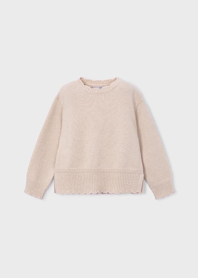 Mayoral / 4320 / Girls Sparkly Knit Sweater / Puff Pastry
