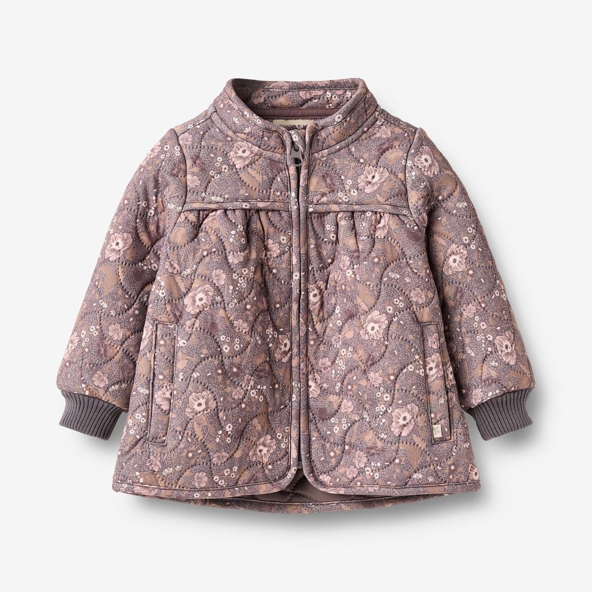 Wheat / Baby Thermo Jacket Thilde / Purple Stone Flowers
