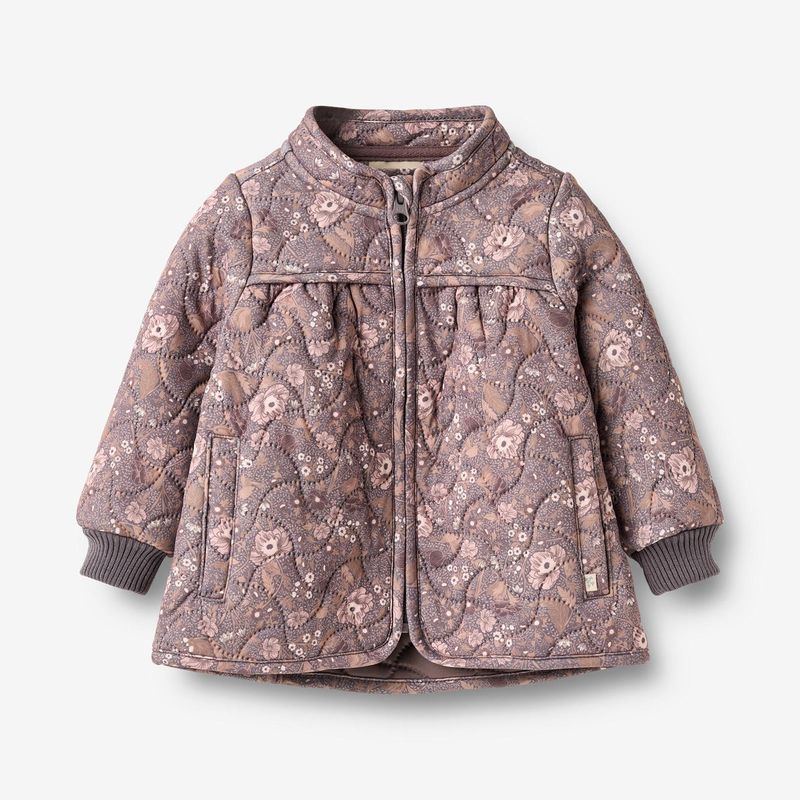 Wheat / Baby Thermo Jacket Thilde / Purple Stone Flowers