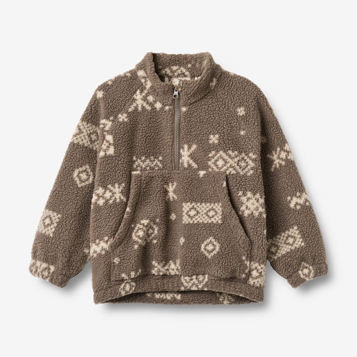 Wheat / Fleece Anorak Moon / Dry Wood Jacquard
