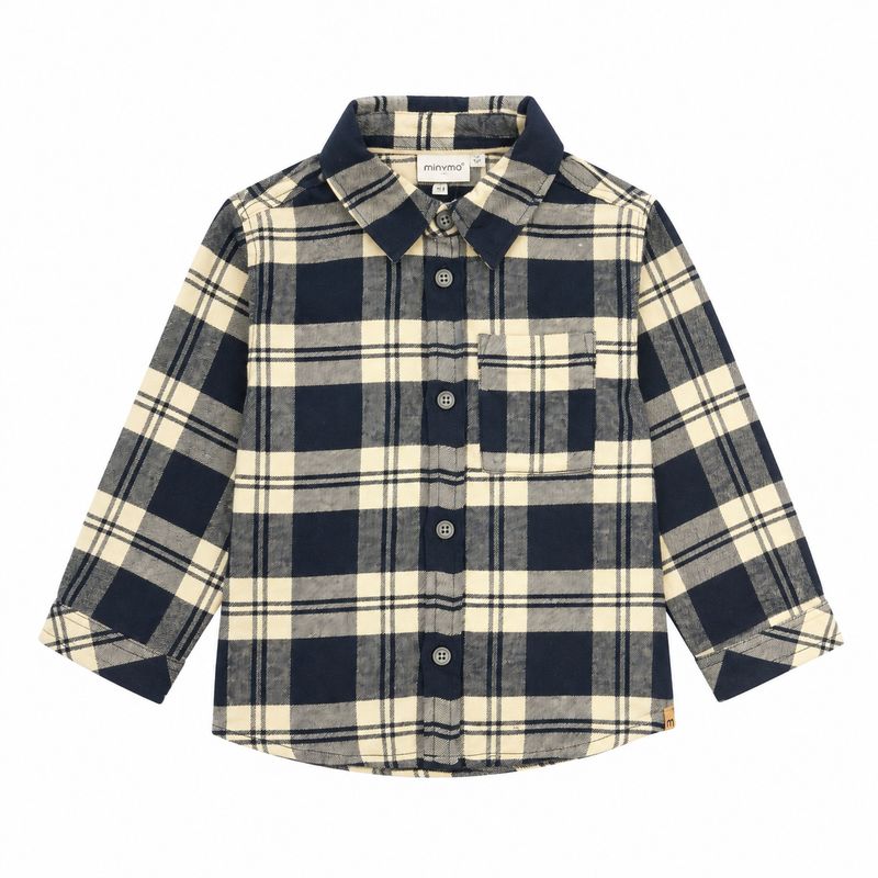 Minymo / Boys Flannel Shirt / Navy &amp; Beige