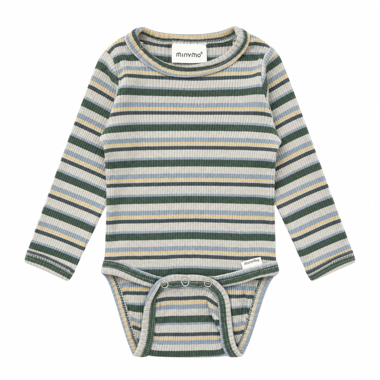 Minymo / Infant LS Striped Bodysuit / Green