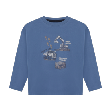 Minymo/Boys LS Graphic Tee/Dusty Blue