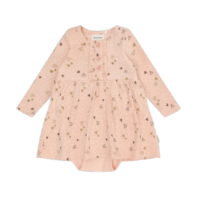 Minymo/Infant Girls LS Body Dress/Pink Hearts