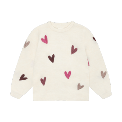 Minymo/Girls Pullover Sweater/Cream Hearts