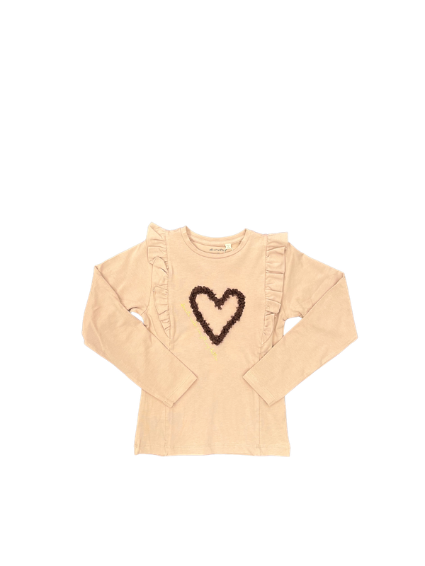 Minymo/Girls Heart Long Sleeve/Light mauve