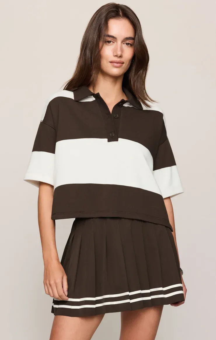 Z Supply/Mariner Polo Top/Dark Chocolate