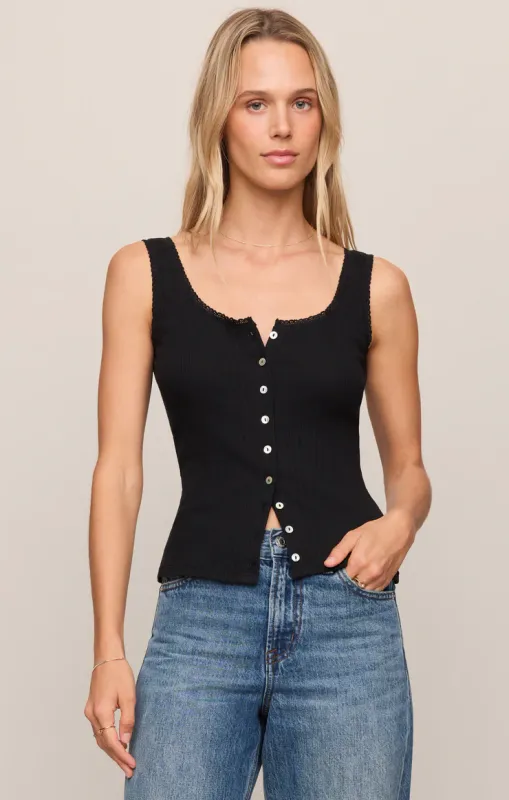 Z Supply/Lainey Pointelle Tank/Black